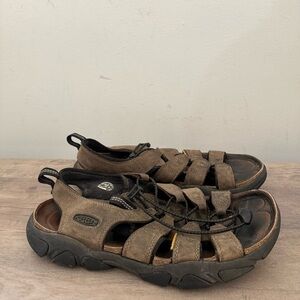 Keen Daytona Sandals Mens Size 10 Brown Fisherman Leather Hiking Walking